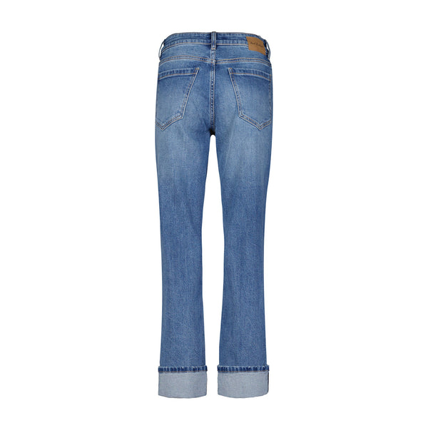 Red Button Kim Jeans With Turn-up, Mid stone