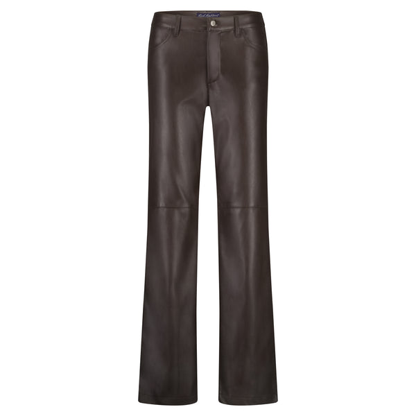 Red Button Colette Faux Leather Trousers, Brown