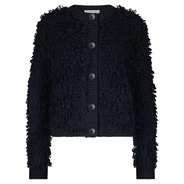 Red Button Loops Jacket, Indigo