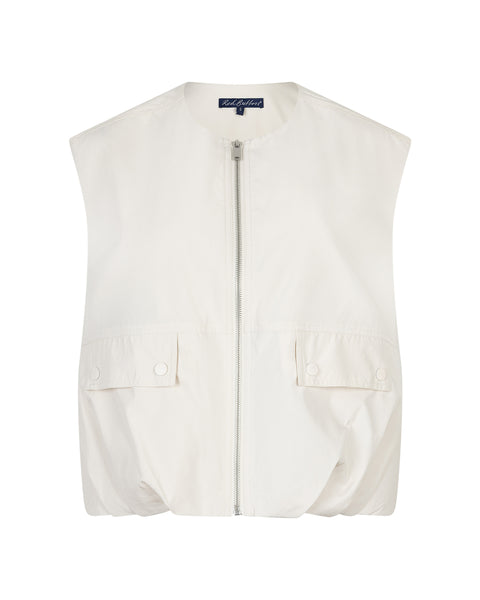 Red Button Ivy Sleeveless Jacket, Pearl - Flax In Bloom