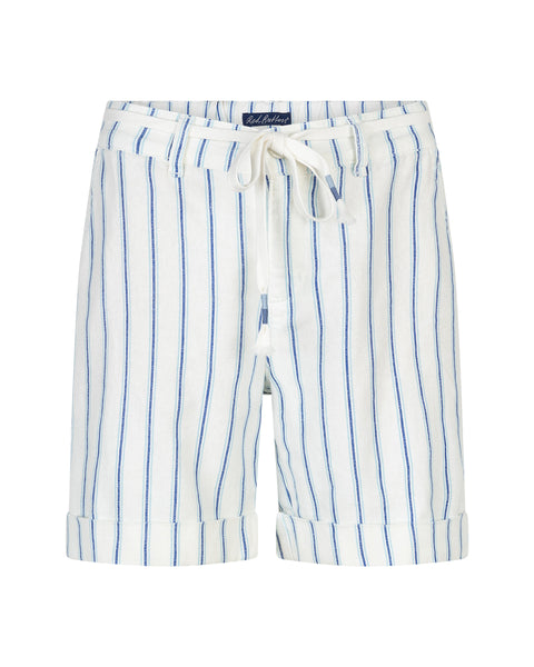 Red Button Camille Linen Shorts, Cobalt