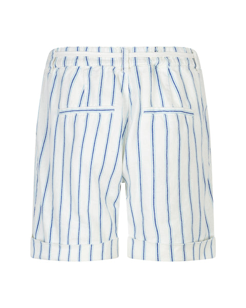 Red Button Camille Linen Shorts, Cobalt