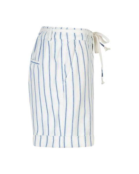 Red Button Camille Linen Shorts, Cobalt