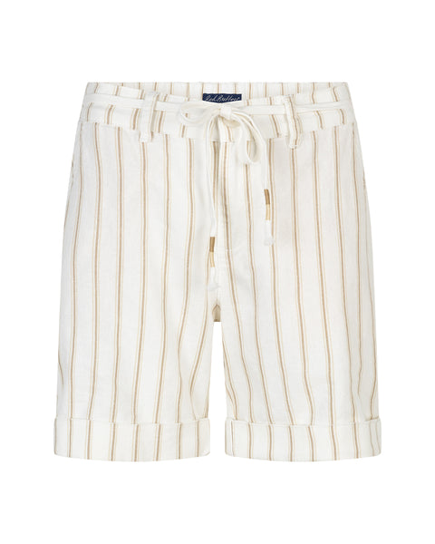 Red Button Camille Linen Shorts, Dark Sand