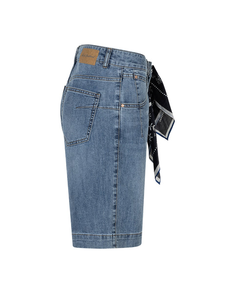 Red Button Kate Bermuda & Scarf, Stone Wash Denim