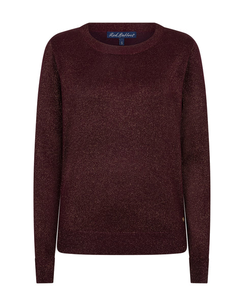 Red Button Sweet Sparkle Knit, Burgundy
