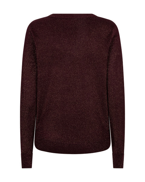 Red Button Sweet Sparkle Knit, Burgundy