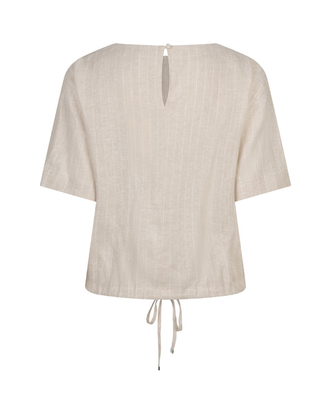 Red Button Skyler Linen Blend Top, Pebble Pinstripe