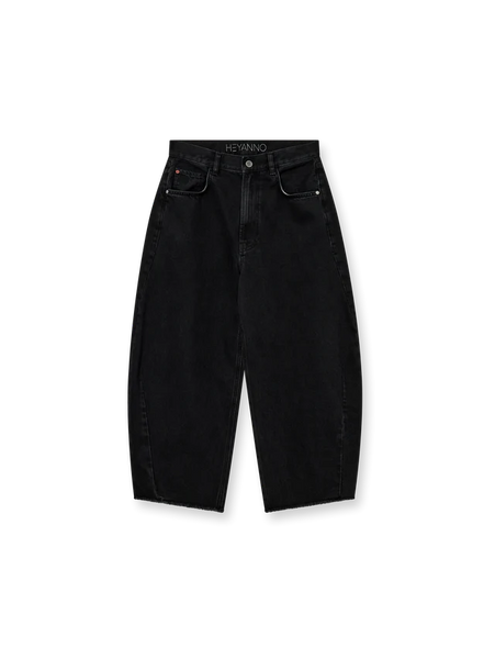 Heyanno Trooper Barrrel Jeans, Black - Flax In Bloom