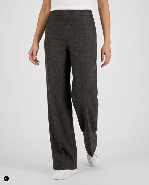 Stehmann Flanna Herringbone Tweed Trousers, Coffee Bean