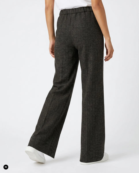 Stehmann Flanna Herringbone Tweed Trousers, Coffee Bean