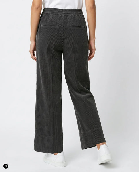 Stehmann Fabienne Cropped Cord Trousers, Anthracite Grey