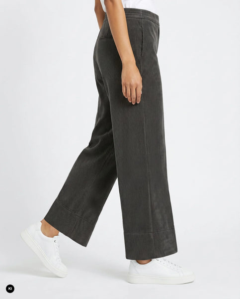 Stehmann Fabienne Cropped Cord Trousers, Anthracite Grey