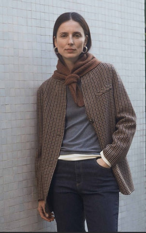 Yerse Handmade Houndstooth Wool Blend Blazer