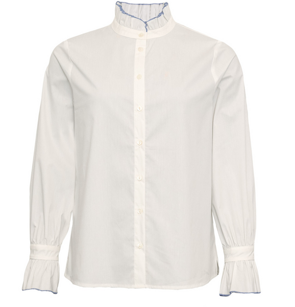 Costa Mani Liam Shirt, White Whisper With Blue