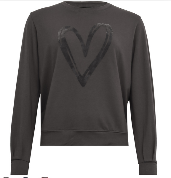 Costa Mani Heart Sweatshirt, Dark Grey