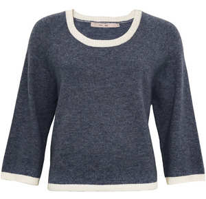 Costa Mani Kash Pullover, Blue with Cream Trim