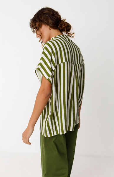 SKFK kaua Blouse, Green Stripe