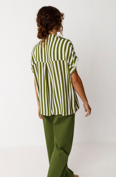 SKFK kaua Blouse, Green Stripe