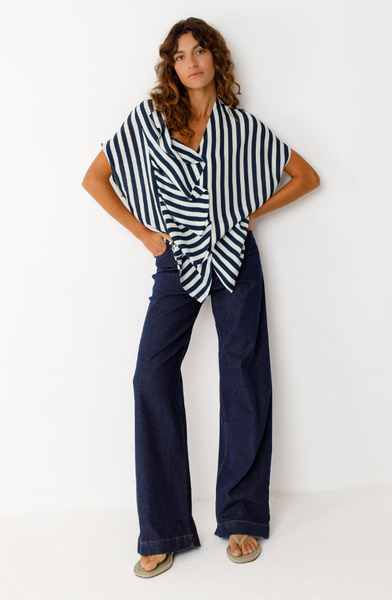 SKFK kaua Blouse, Navy Stripe