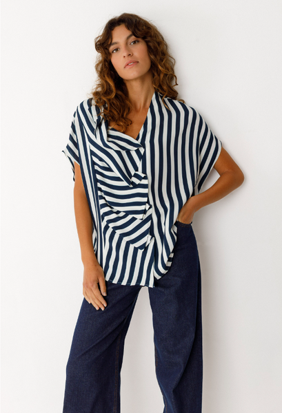 SKFK kaua Blouse, Navy Stripe