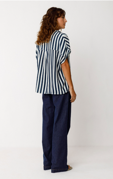 SKFK kaua Blouse, Navy Stripe