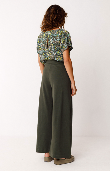 SKFK Moire GOTS Trousers, Bottle Green