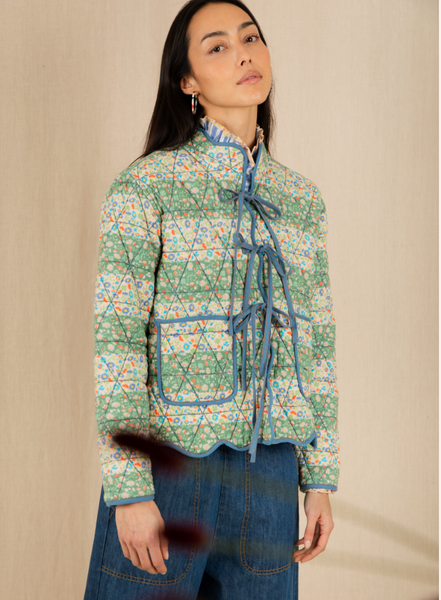 Bonte Mikka Reversible Jacket, Spring Green and Blue