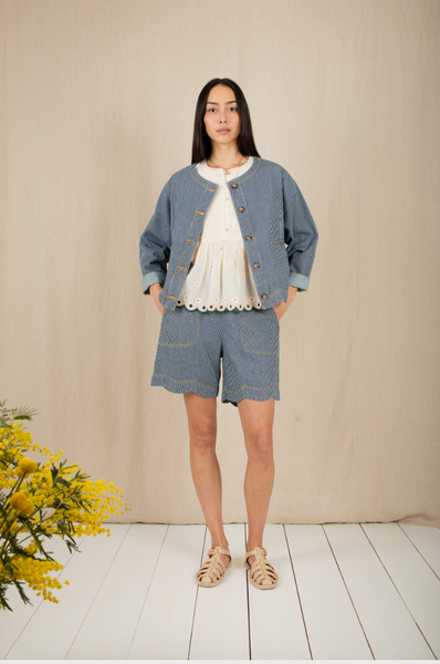 Bonte Mary Shorts, Navy Gingham