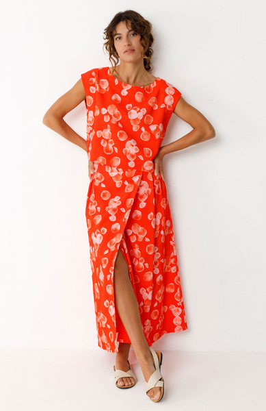 SKFK Areli Skirt, Orange Soft Dot