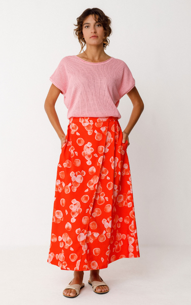 SKFK Areli Skirt, Orange Soft Dot