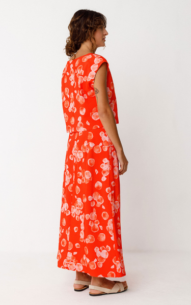 SKFK Areli Skirt, Orange Soft Dot