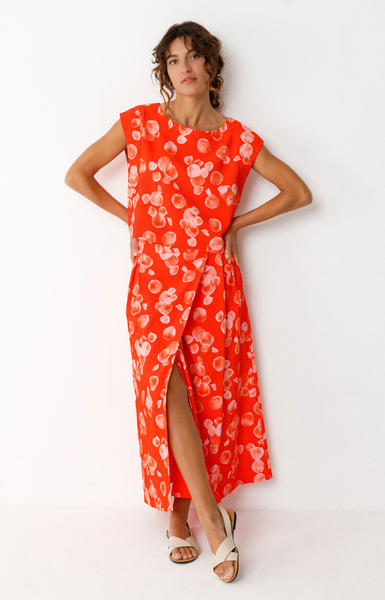 SKFK Ahien Top, Orange Soft Dot