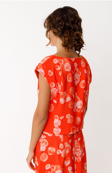 SKFK Ahien Top, Orange Soft Dot