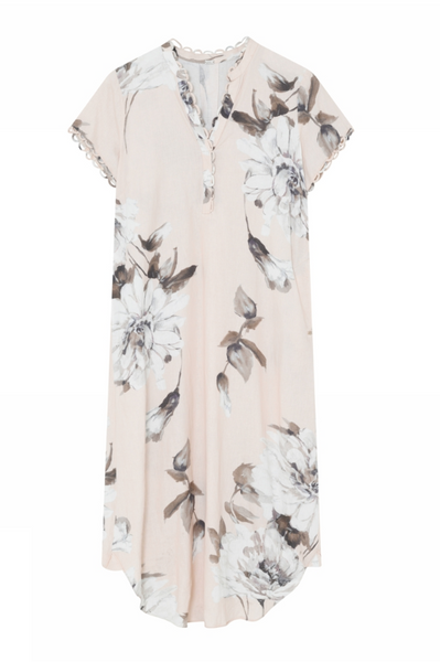 Gustav Madonna Linen Shirt Dress, Dust Print