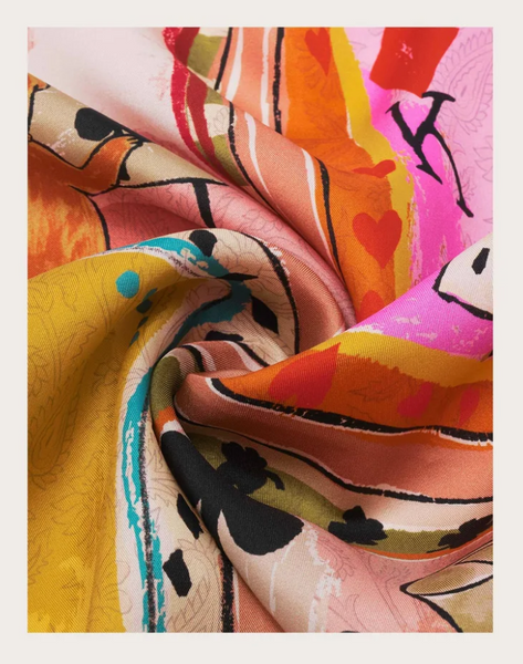 Fraas Pure Silk Neckerchief with a Playing Card Design