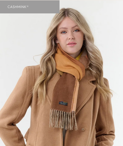 Fraas Cashmink Scarf With Geometric Colour Block Design