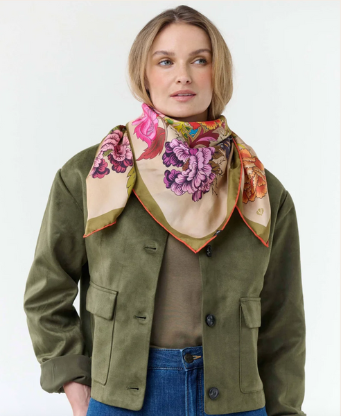 Fraas Silk Scarf With Nostalgic Floral Print