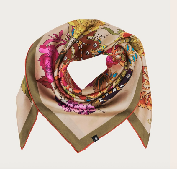 Fraas Silk Scarf With Nostalgic Floral Print