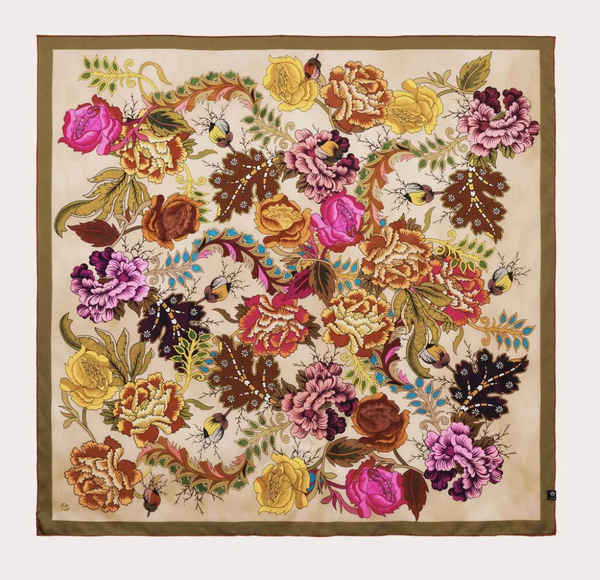 Fraas Silk Scarf With Nostalgic Floral Print