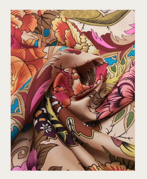 Fraas Silk Scarf With Nostalgic Floral Print