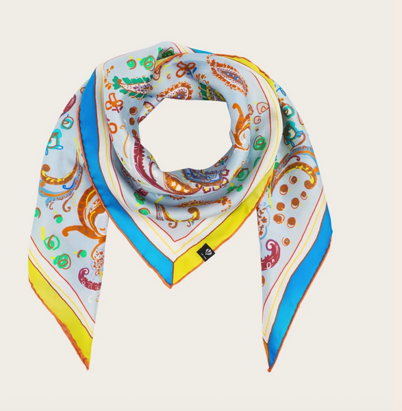 Fraas silk Scarf With a Colourful Paisley Design