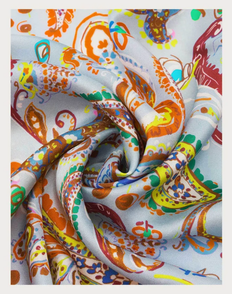 Fraas silk Scarf With a Colourful Paisley Design