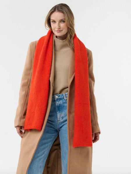 Fraas Sustainability Edition - Solid-color, cozy knit scarf, Hot Chilli