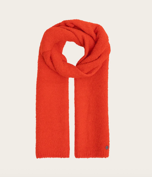 Fraas Sustainability Edition - Solid-color, cozy knit scarf, Hot Chilli