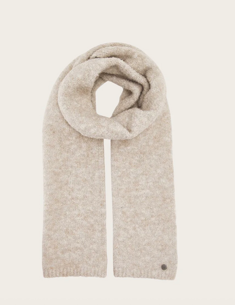 Fraas Sustainability Edition - Solid-color, cozy knit scarf, Marshmallow