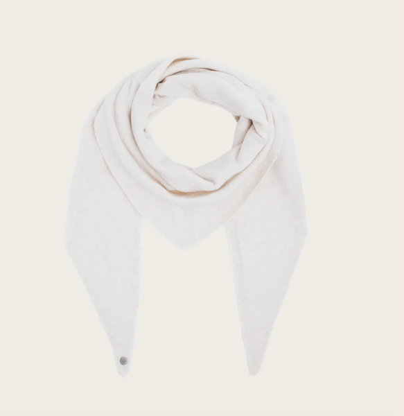 Fraas Sustainability Edition - Lightly mottled triangular scarf, Marshmallow