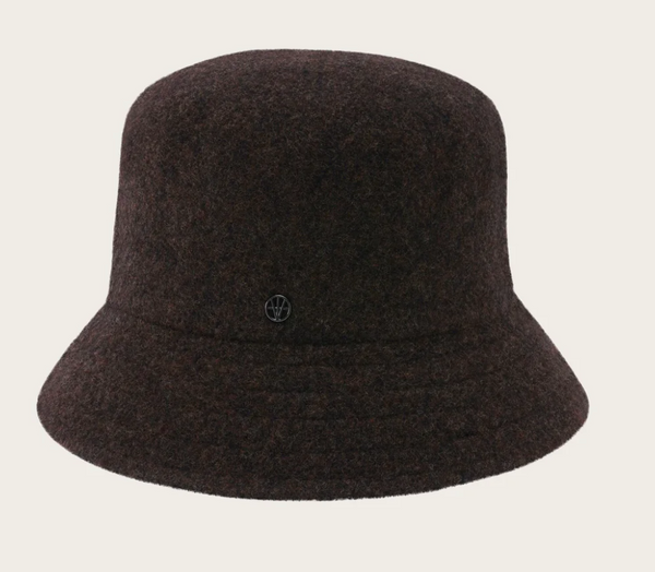Loevenich bucket hat in wool blend, Chocolate