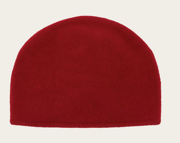 Loevenich wool beanie with folded back, Red