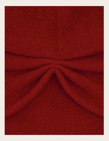 Loevenich wool beanie with folded back, Red
